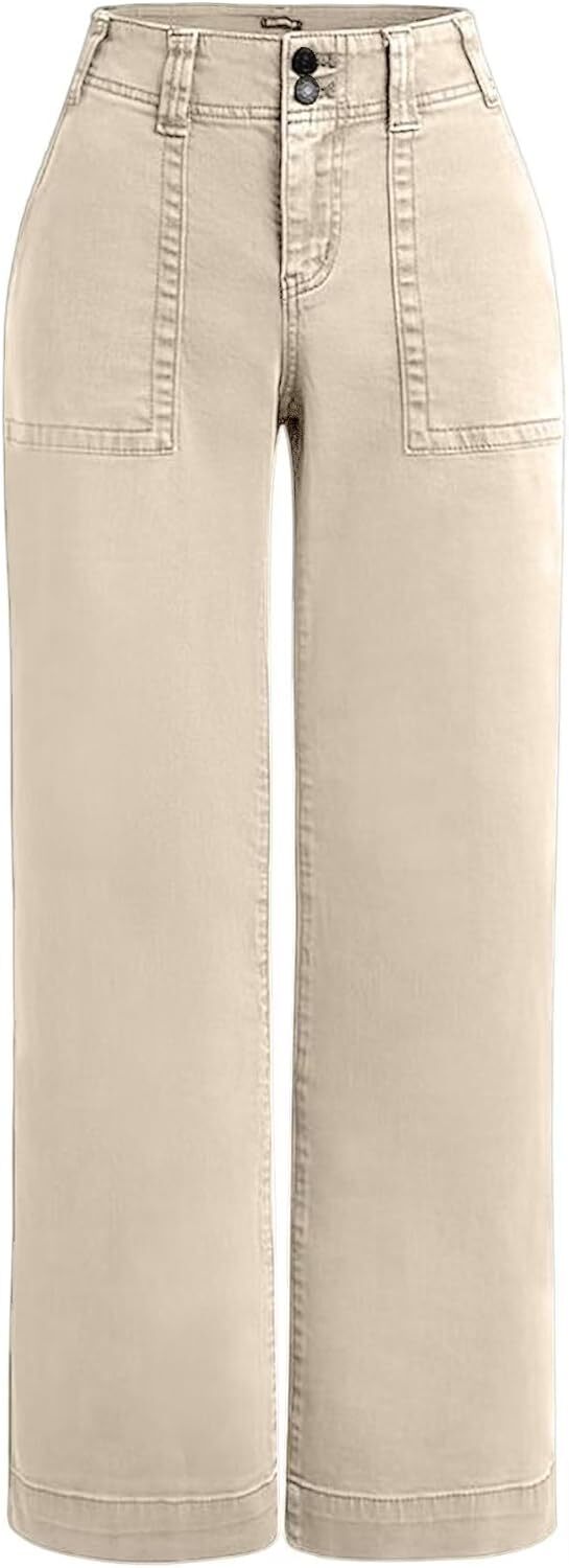 ⚡FINAL SALE⚡- Double Button Mid Waist Straight Leg Pants