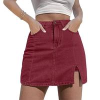 ⚡Factory-Direct Deals⚡Skorts Skirts for Women Denim Mini Skirt Side Slit with High Waisted Jean Shorts Stretchy