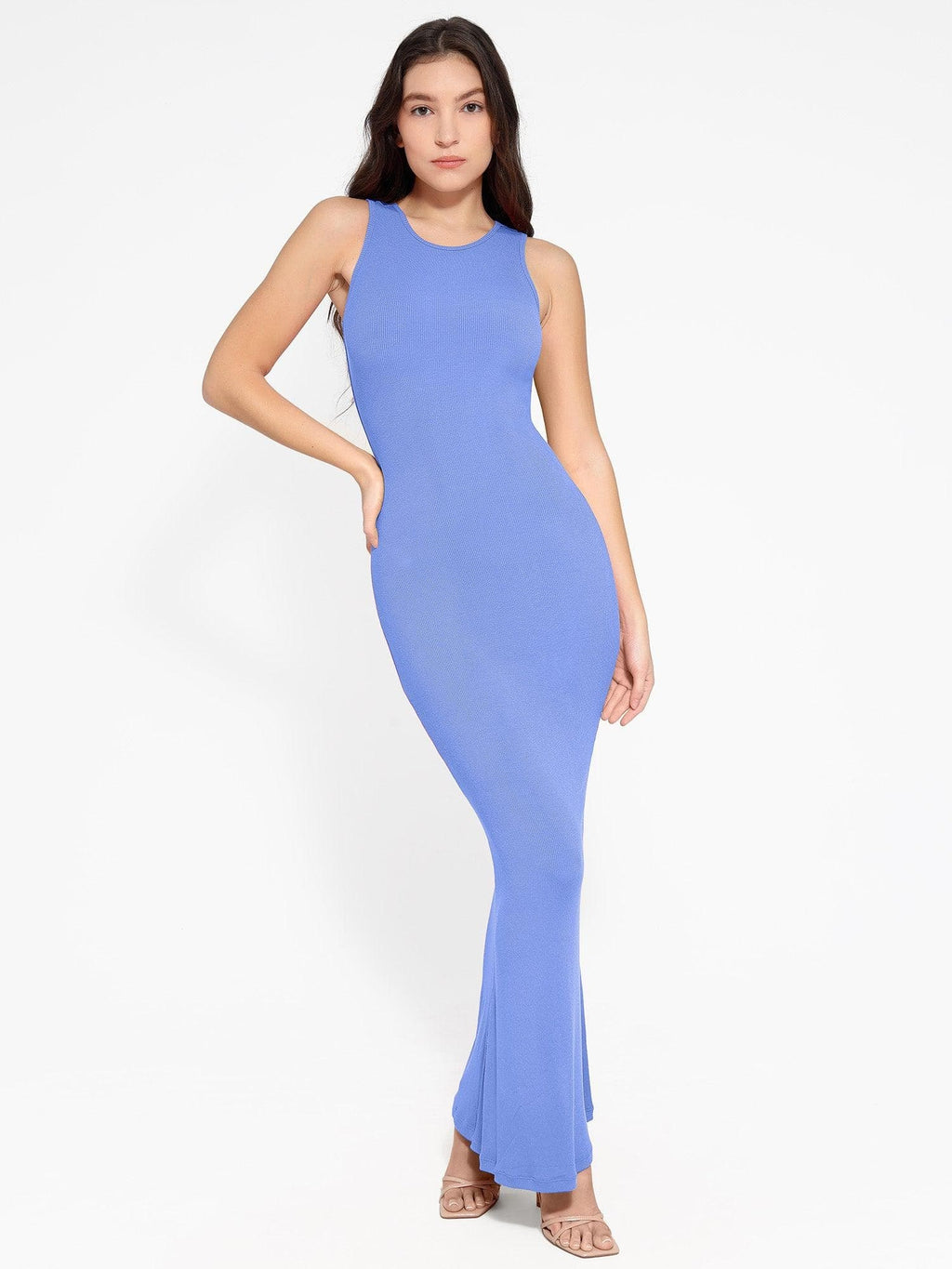 🔥Last day promotion!🔥Shapewear Modal Sleeveless Crew NeckMaxi Dress