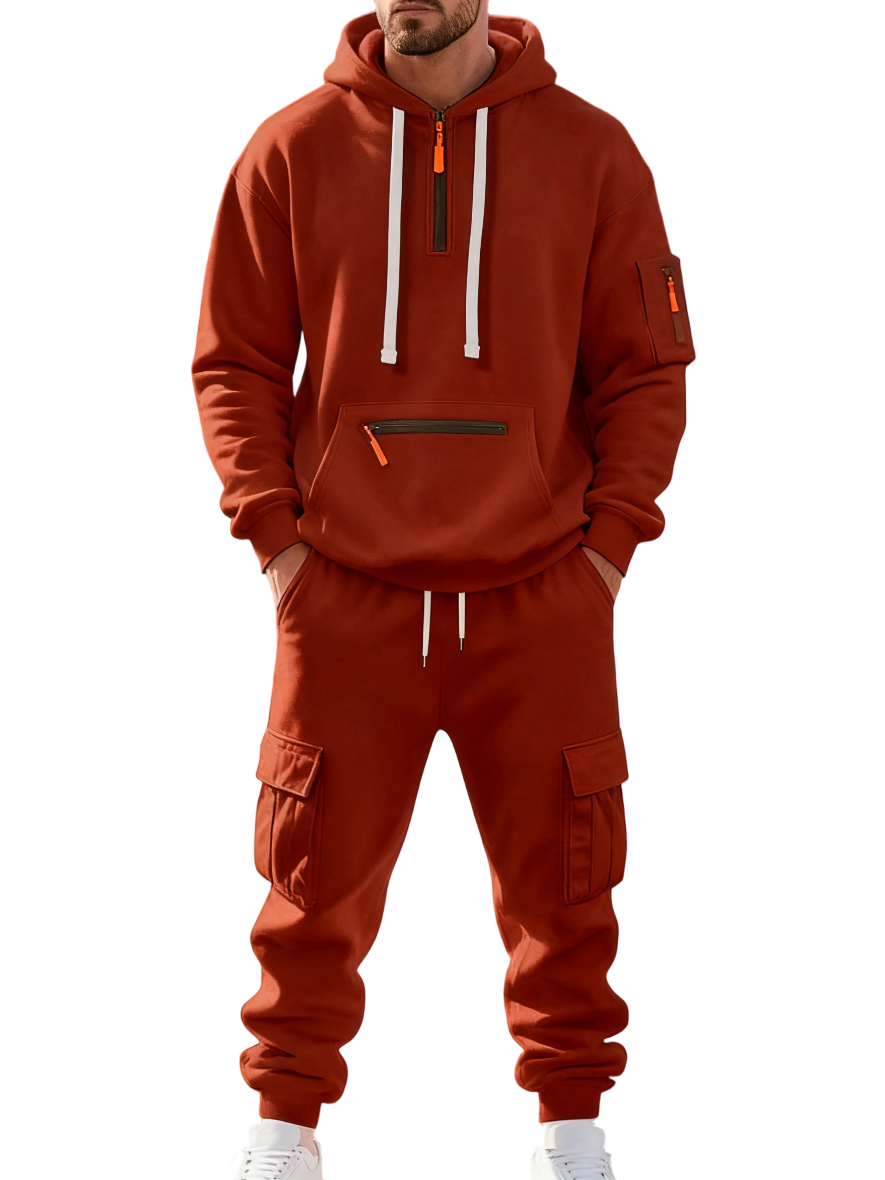 Clearance sale!Men’s Winter Fleece-Lined Set – Warm Casual Workwear Outfit with Multi-Pocket Jacket & Pants