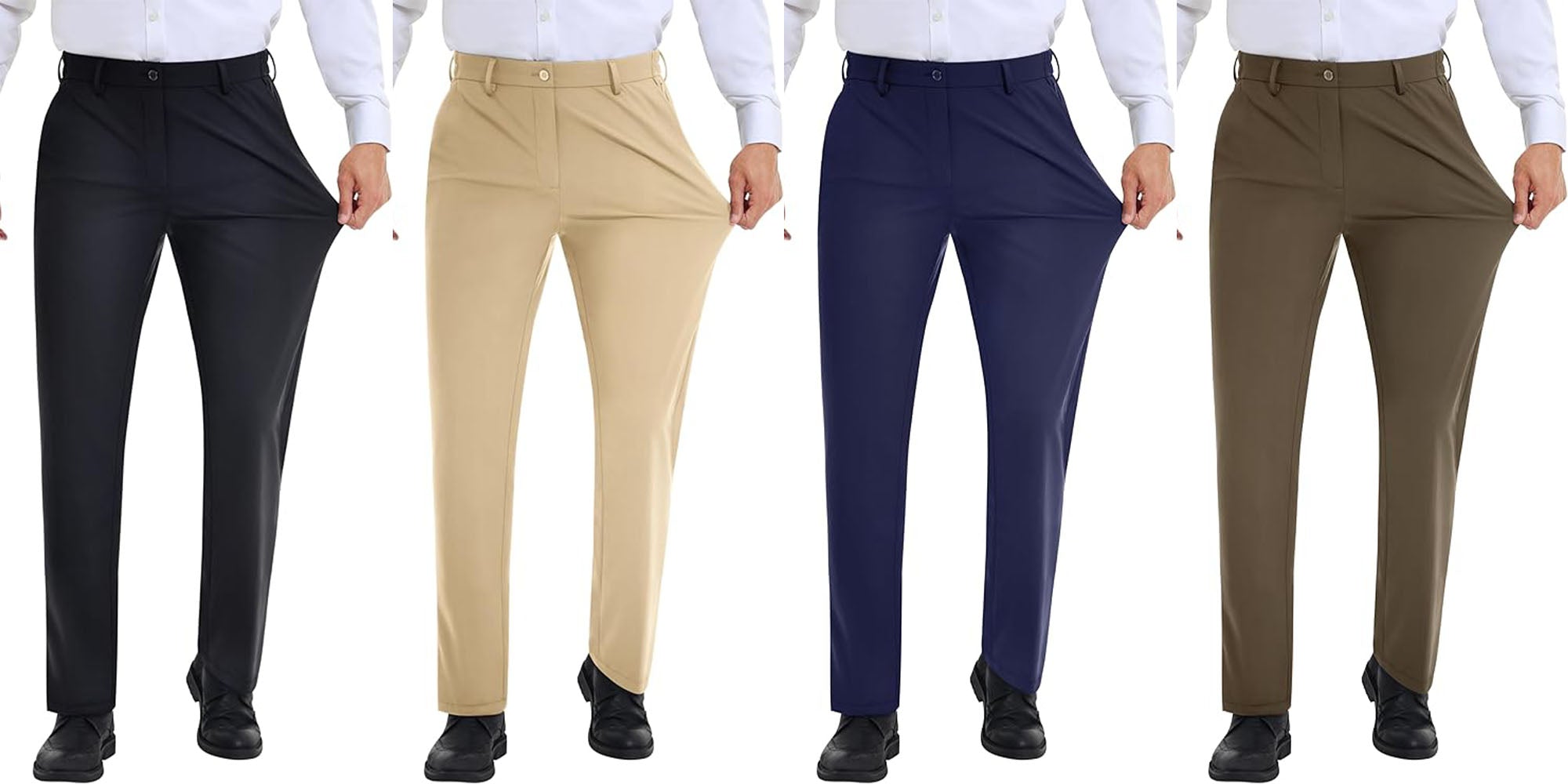 Men's Stretch Dress Pants with Expandable Waist