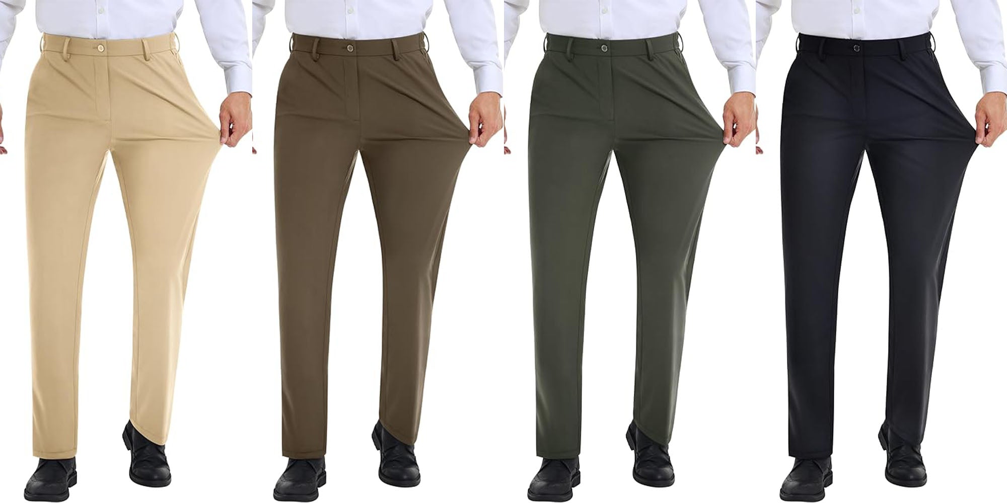 Men's Stretch Dress Pants with Expandable Waist