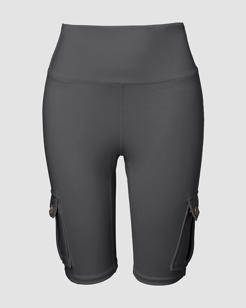 🔥High Waist Butt-Lift Biker Shorts with Pocket Flap 🔥