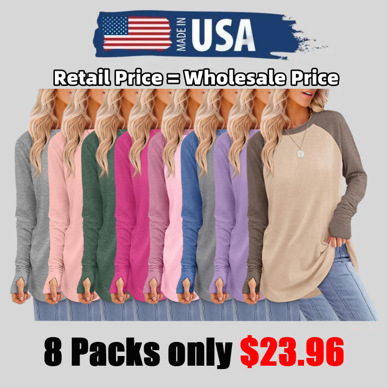 ⏰Hot Sale-Womens Long Sleeve Thumb Hole Shirts Tunic Tops to Wear with Leggings