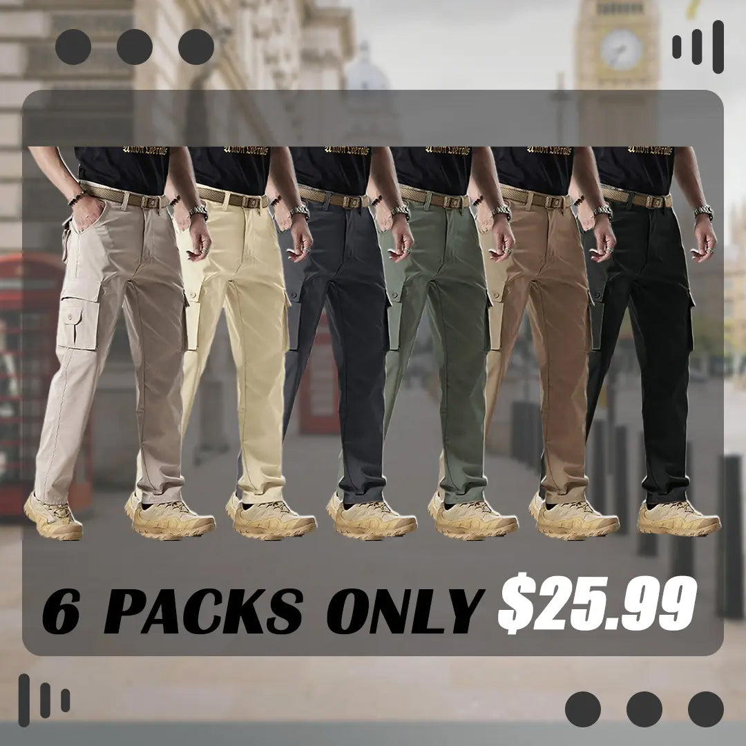 🔥2025 Hot Sale 50% off🔥Men's Solid Color Patched Zipper Fly Cargo Pants