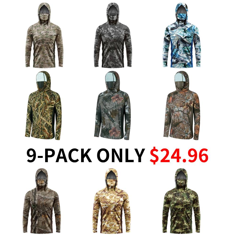 🎁Last Day Promotion 49% OFF🔥UPF 50+  Hunting Shirts with Mask Long Sleeve Camo Fishing Hoodie
