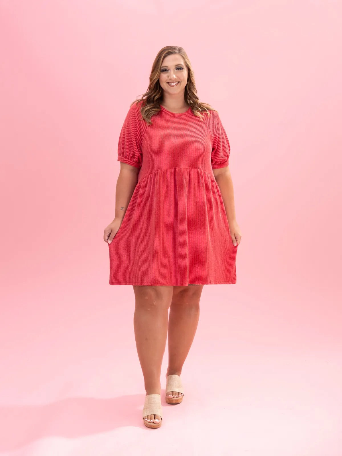 Women's Raised Rib Texture Bodycon Dress