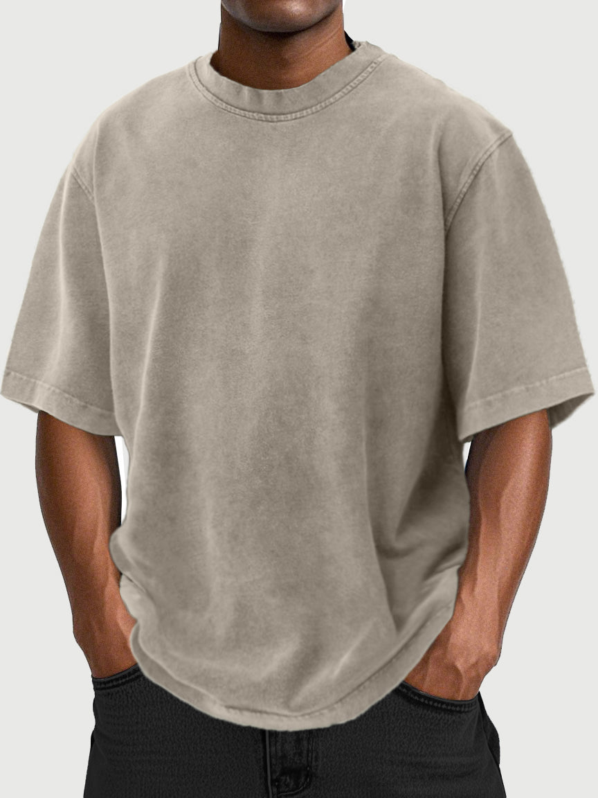 Men's Vintage Washed And Distressed 100% Cotton T-shirt