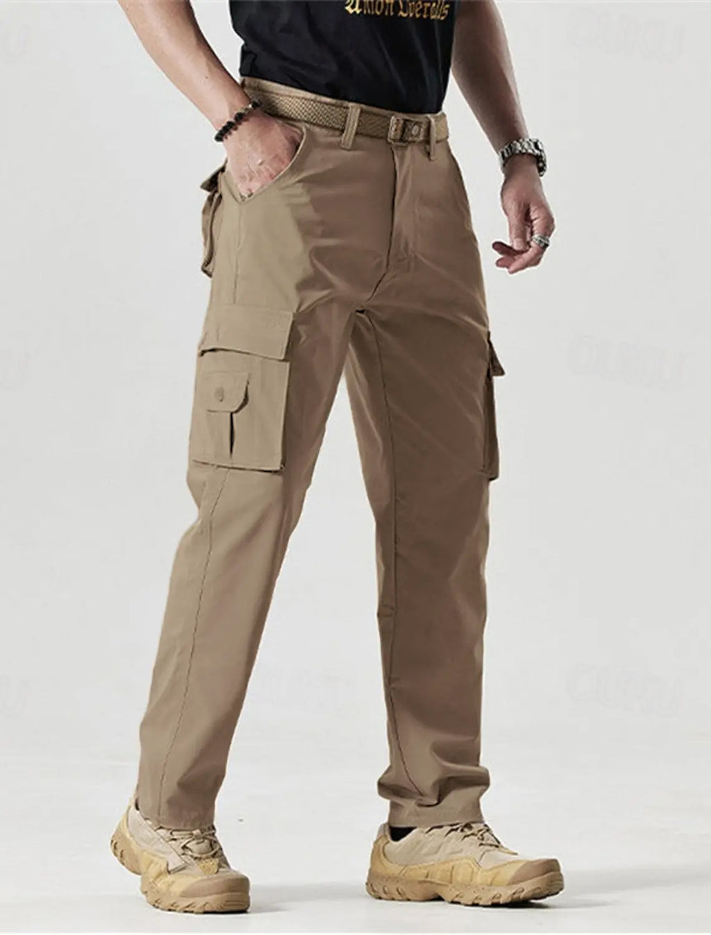 🔥2025 Hot Sale 50% off🔥Men's Solid Color Patched Zipper Fly Cargo Pants