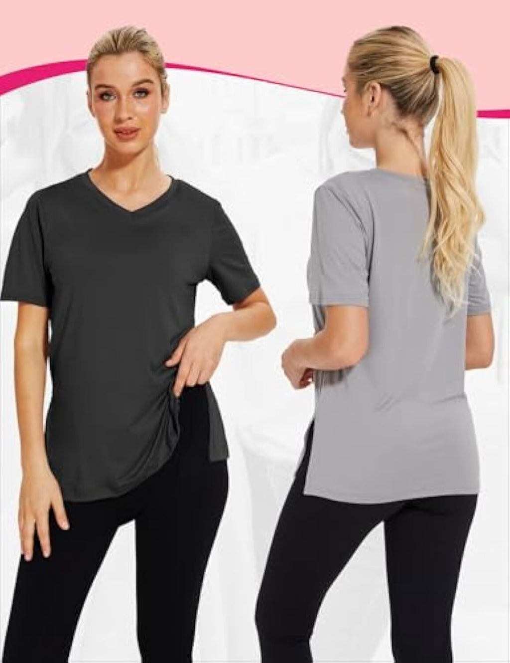 🔥Last day promotion!Womens 9 Pack T-Shirts Basic Short Sleeve V Neck Tops