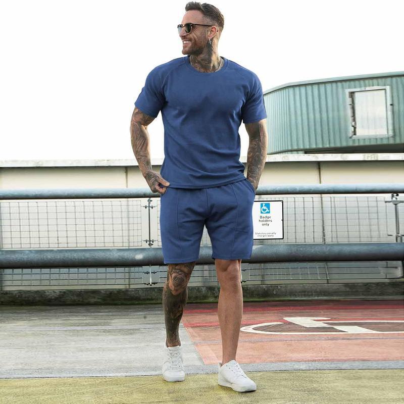 8 Pack-Mens Short Sets 2 Piece Outfits Fashion Summer Tracksuits Casual Set