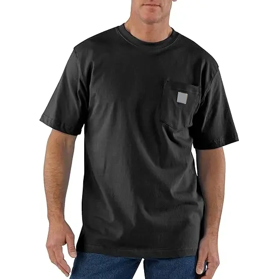 Men's Heavyweight Work T-Shirt – Loose Fit, Durable Cotton, Pocket Tee (Big & Tall Sizes Available)