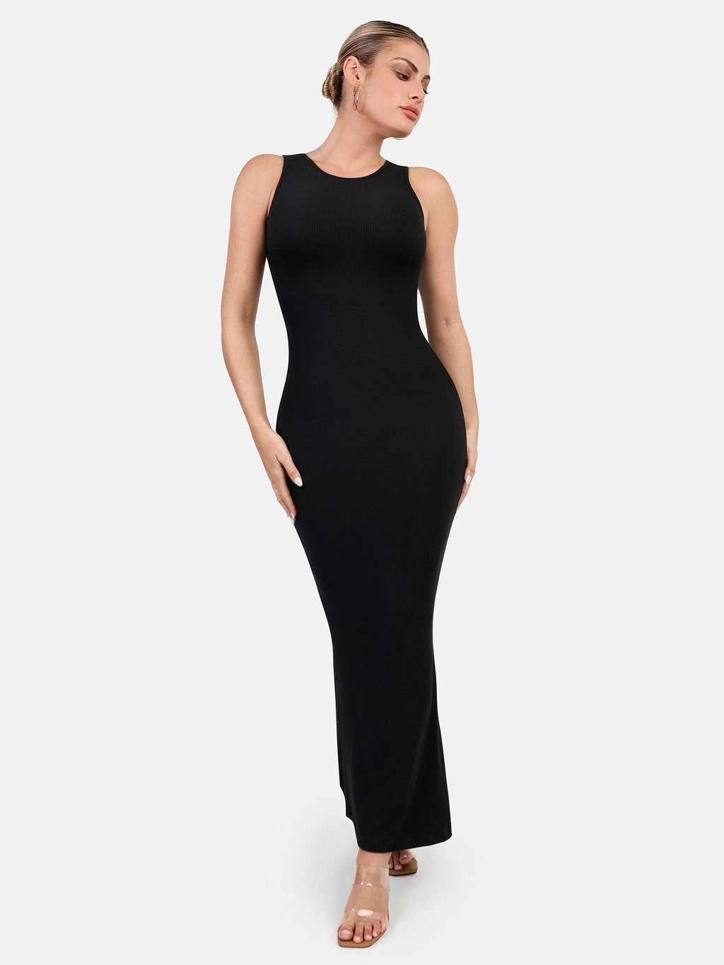 🔥Last day promotion!🔥Shapewear Modal Sleeveless Crew NeckMaxi Dress