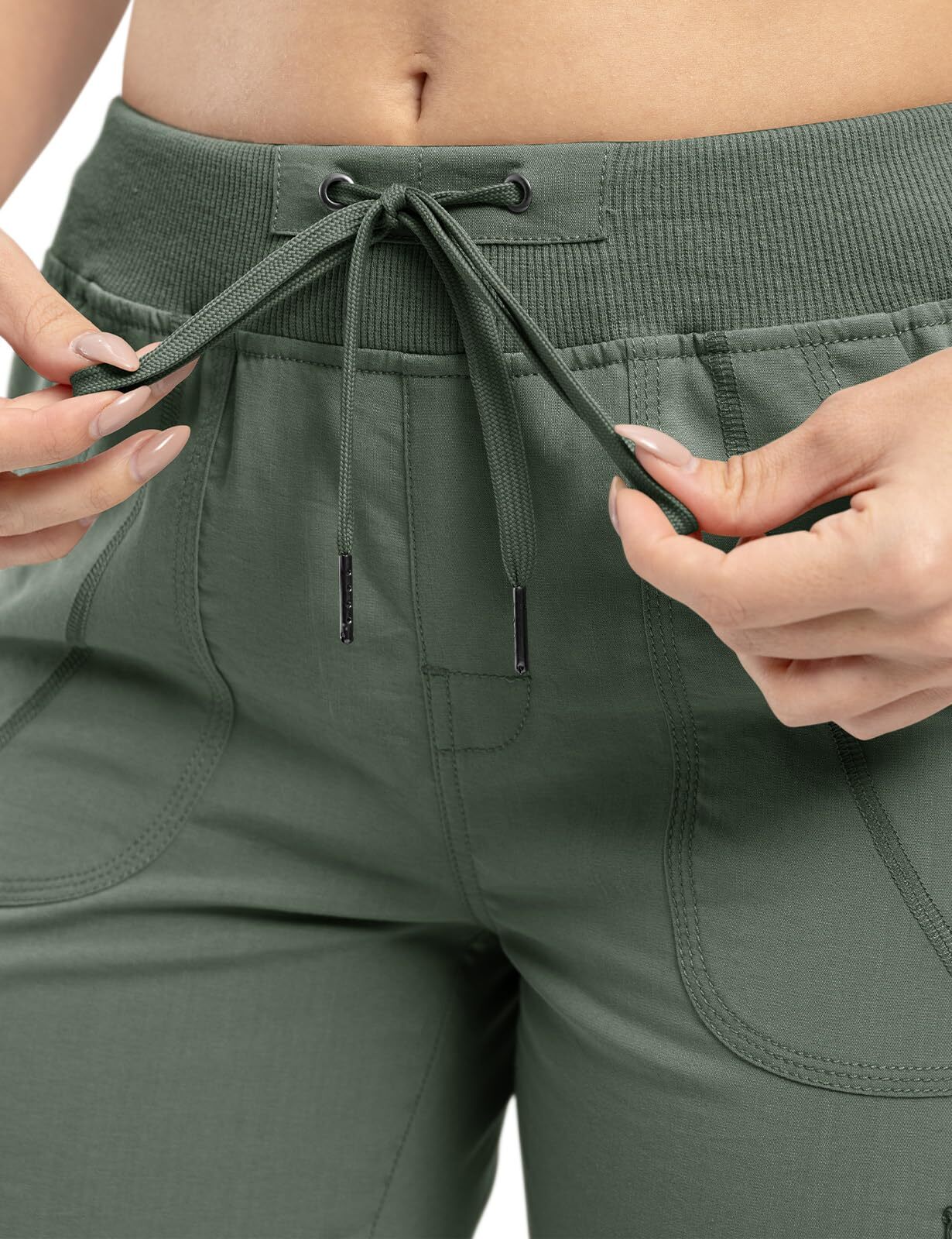 🔥Last day promotion!Women’s Loose Fit Lightweight Capri Cargo Pants – Casual 3/4 Trousers with 6 Pockets