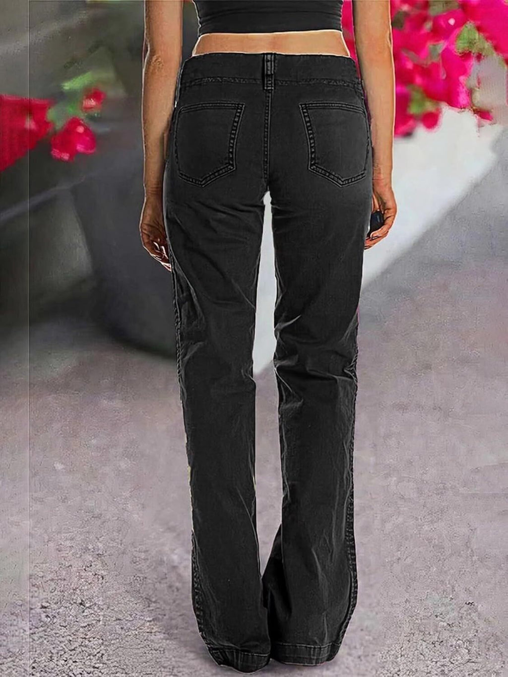 ⚡FINAL SALE⚡- Double Button Mid Waist Straight Leg Pants