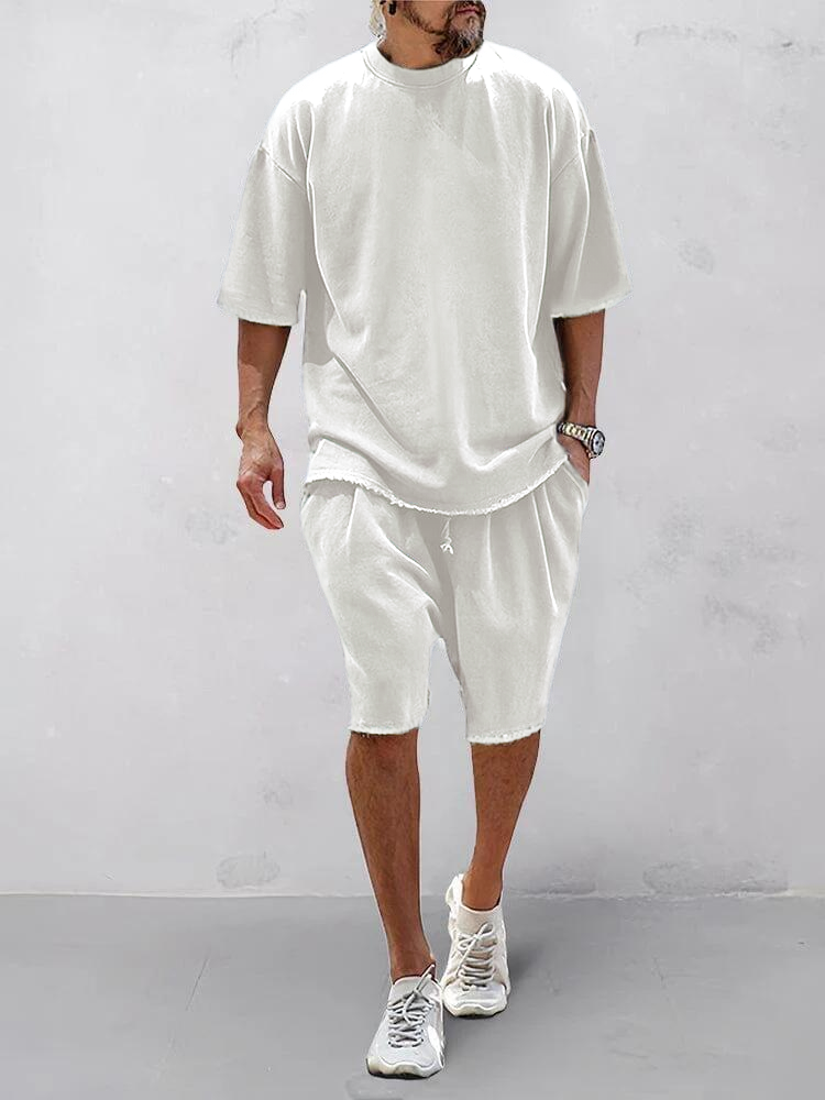 Men's Casual Loose Fit Solid Sports Sets