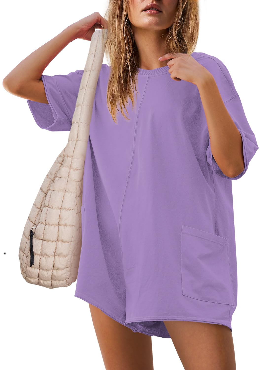 🔥Flash Sale⚡Women's Summer Oversized Reversible Tee Romper