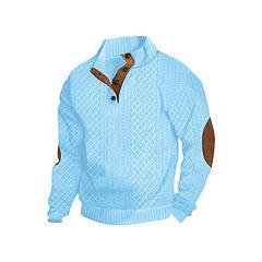 🔥SEPTEMBER HOT-SALE 🔥Men's Spring/Fall Stand Collar Long Sleeve Casual Outdoor Jacquard Knit Sweatshirt