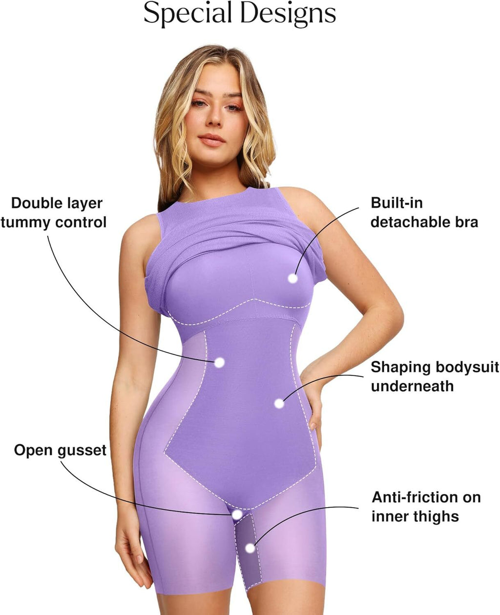 🔥Last day promotion!🔥Shapewear Modal Sleeveless Crew NeckMaxi Dress