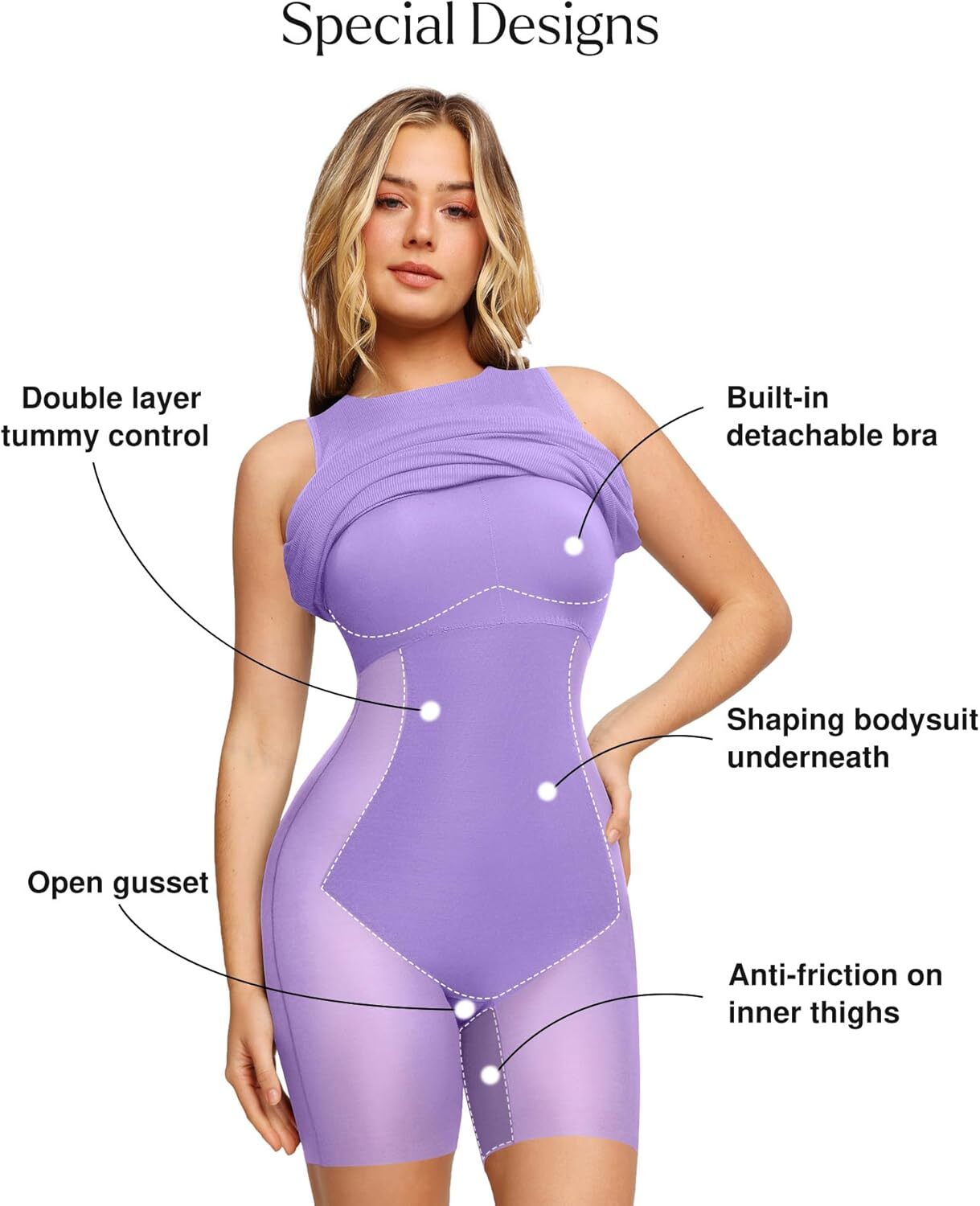 🔥Last day promotion!🔥Shapewear Modal Sleeveless Crew NeckMaxi Dress