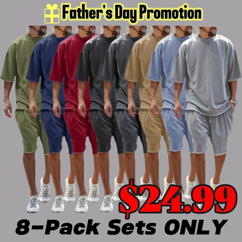 Men's Casual Loose Fit Solid Sports Sets