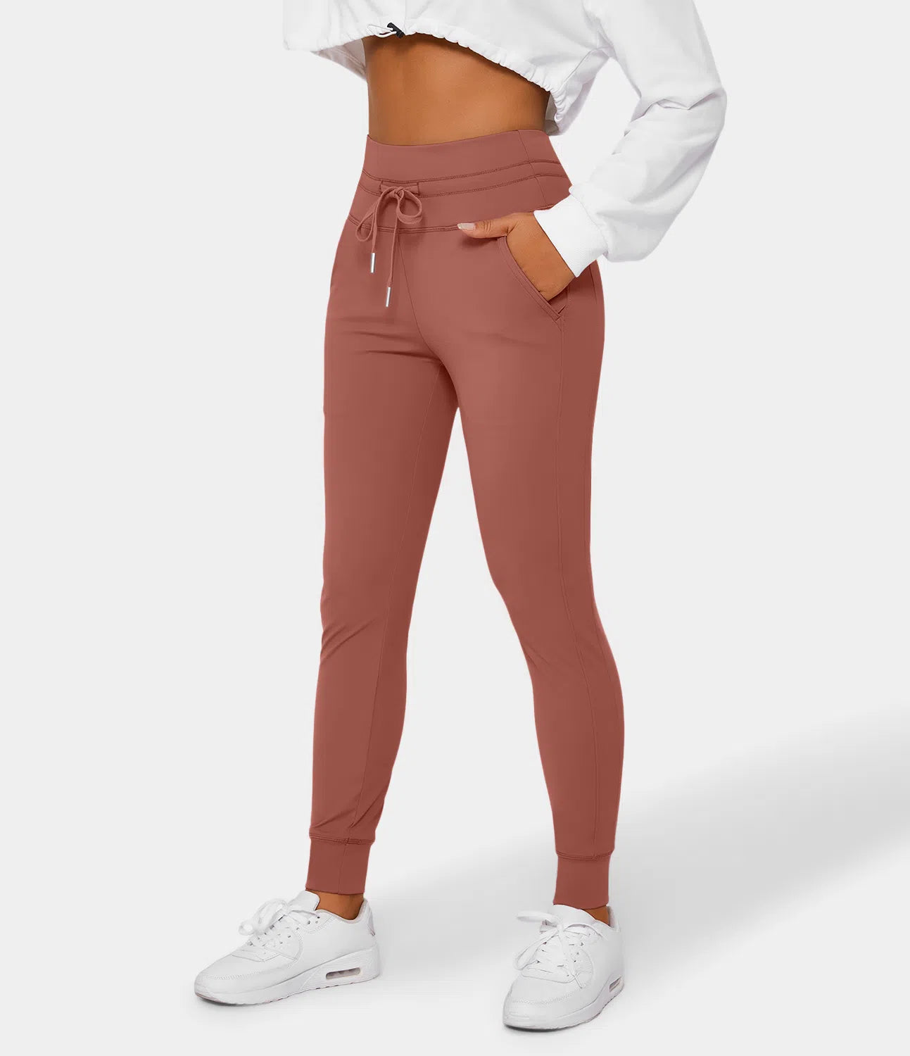 Women's High Waisted Yoga Pants with Pockets Stretchy Casual Sports Trousers