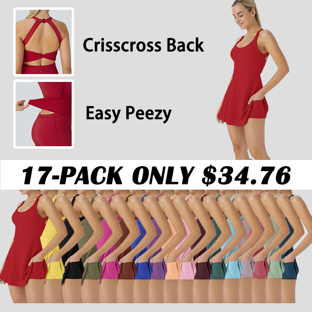 Softlyzero Airy Backless Twisted Cool Touch Dance Active Dress-Easy Peezy Edition