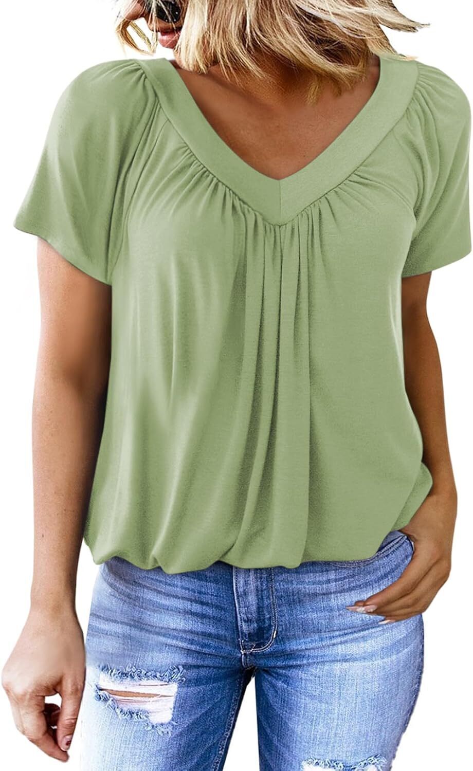 🔥FINAL SALE - Women's Casual Short Sleeve V Neck Basic T-shirts