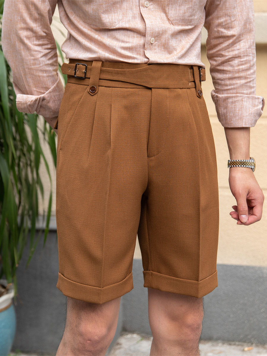 Men's Straight Pleated Casual Design Shorts