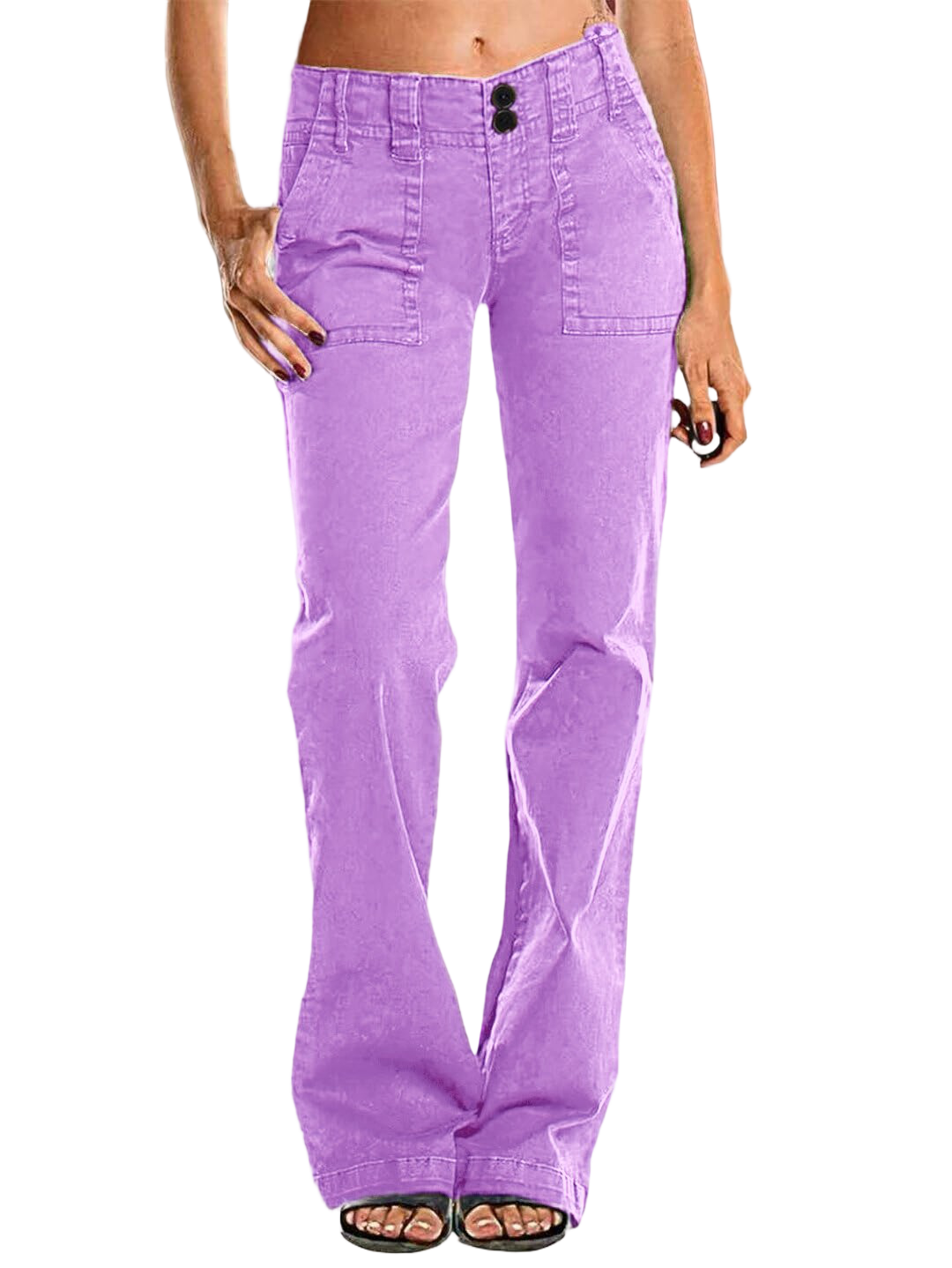 ⚡FINAL SALE⚡- Double Button Mid Waist Straight Leg Pants