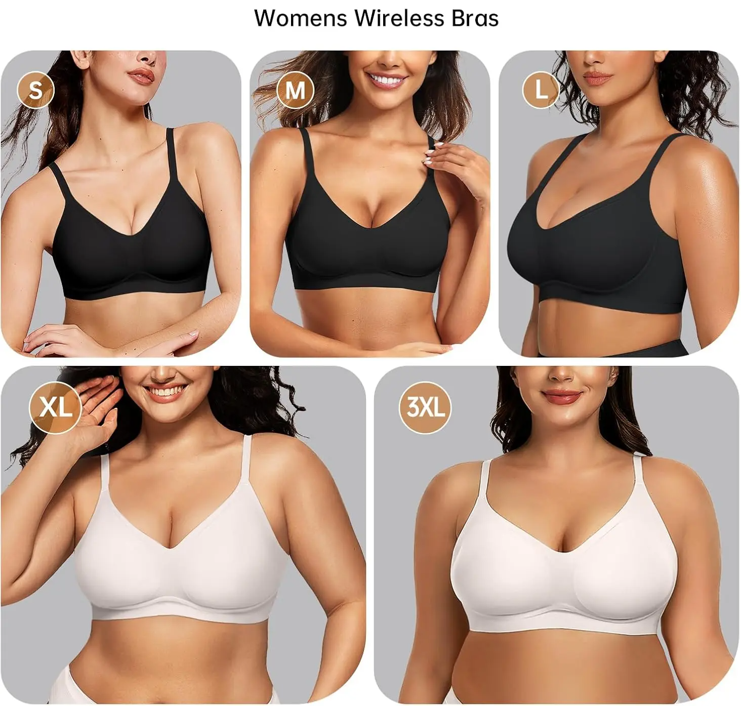 Women's daily push-up bra comfortable no-wire V-neck seamless no-wire bra