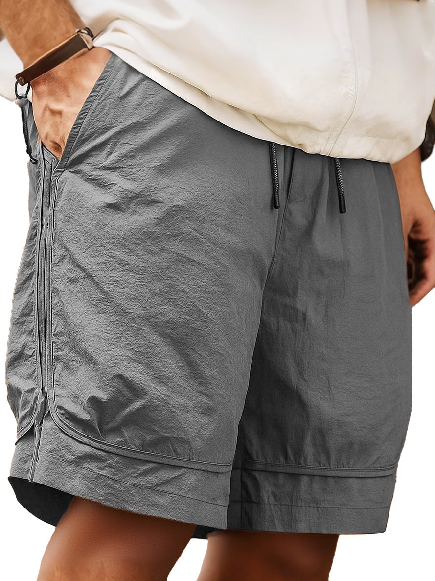 Men's Fashion Retro Outdoor Workwear Sports Embroidered Logo Pocket Shorts