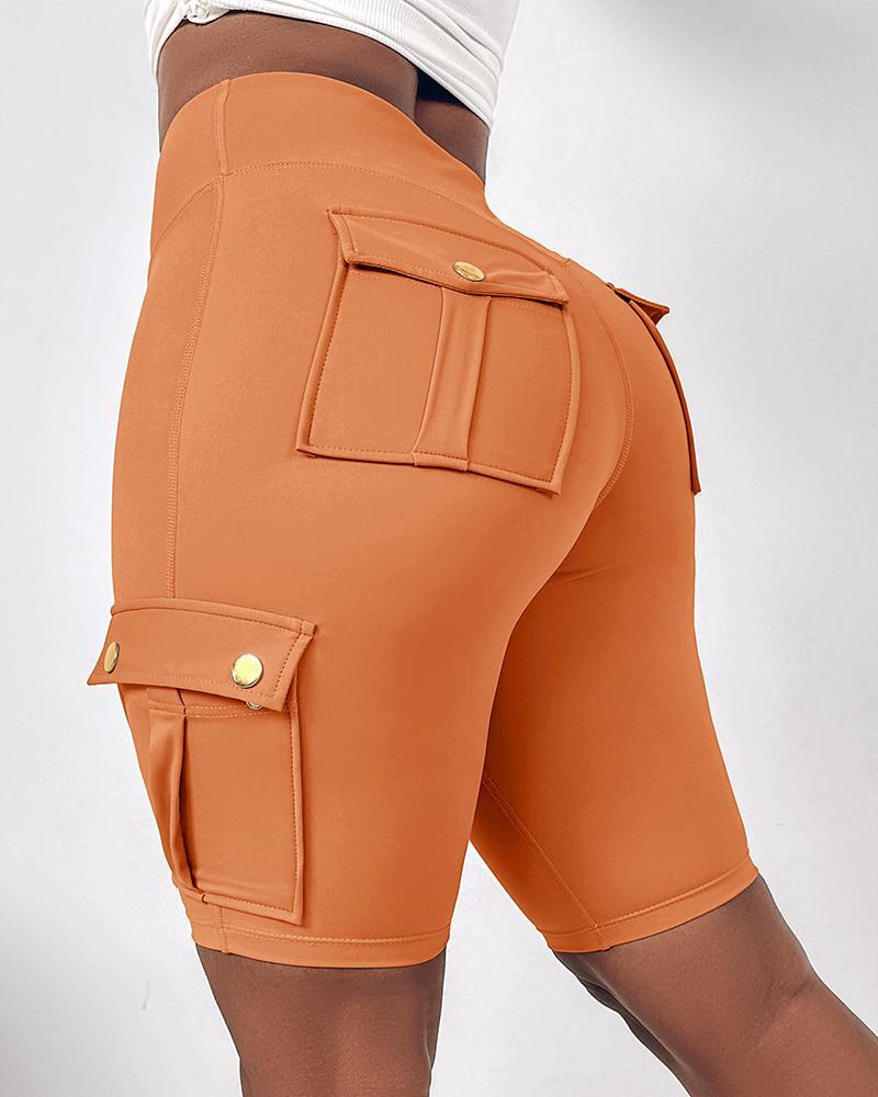 🔥High Waist Butt-Lift Biker Shorts with Pocket Flap 🔥