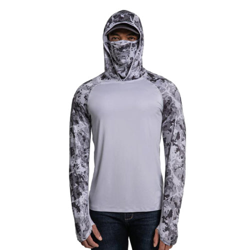 🔥Last day promotion!🔥Ultimate Sun Hoodie for Men – UPF 100+ UV Detection, Neck Gaiter, Thumbholes, Quick-Dry & Breathable Cooling Shirt