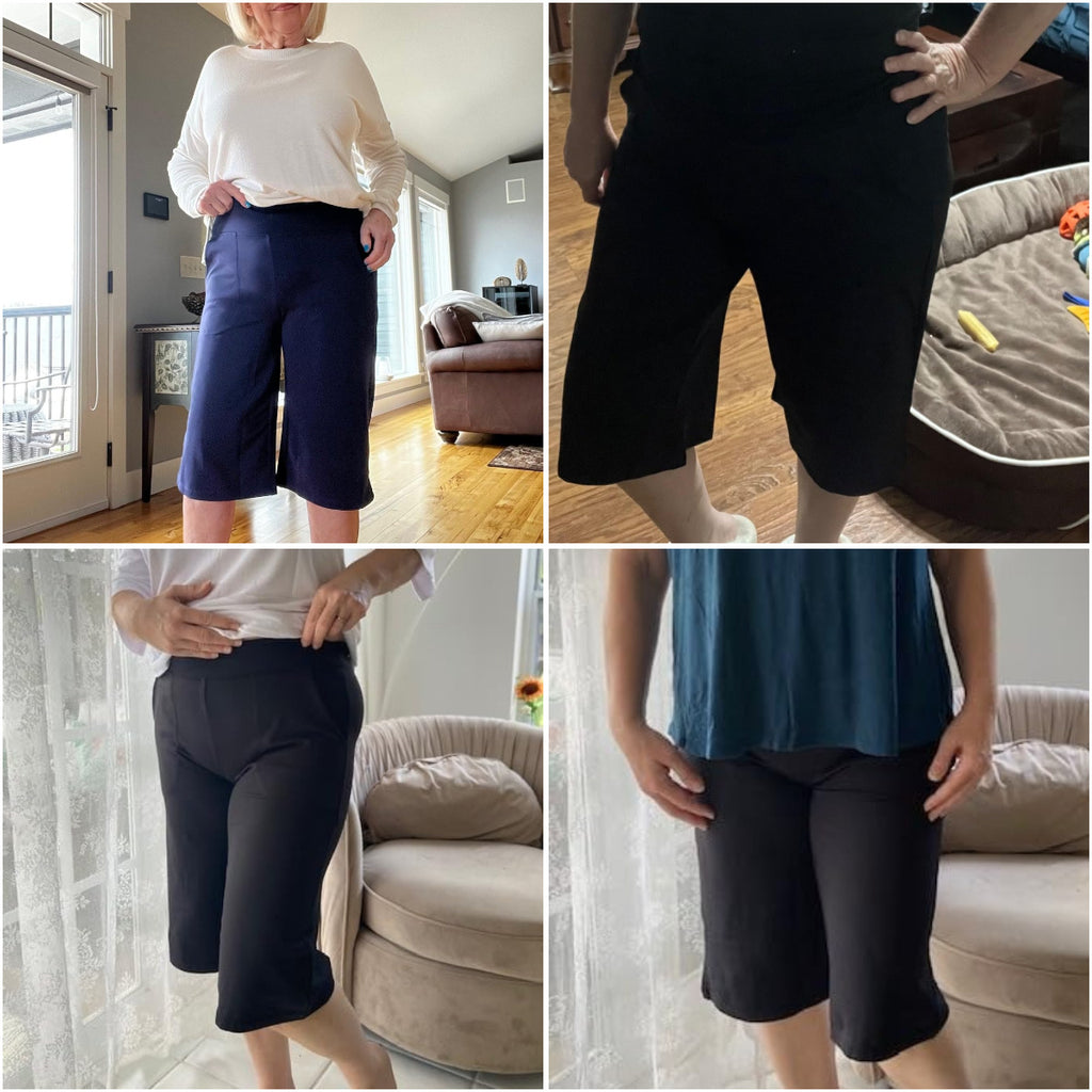 Capri Pants for Women -Knee Length Wide Leg Yoga Capris Dressy Casual Summer Crop Pants with Pockets