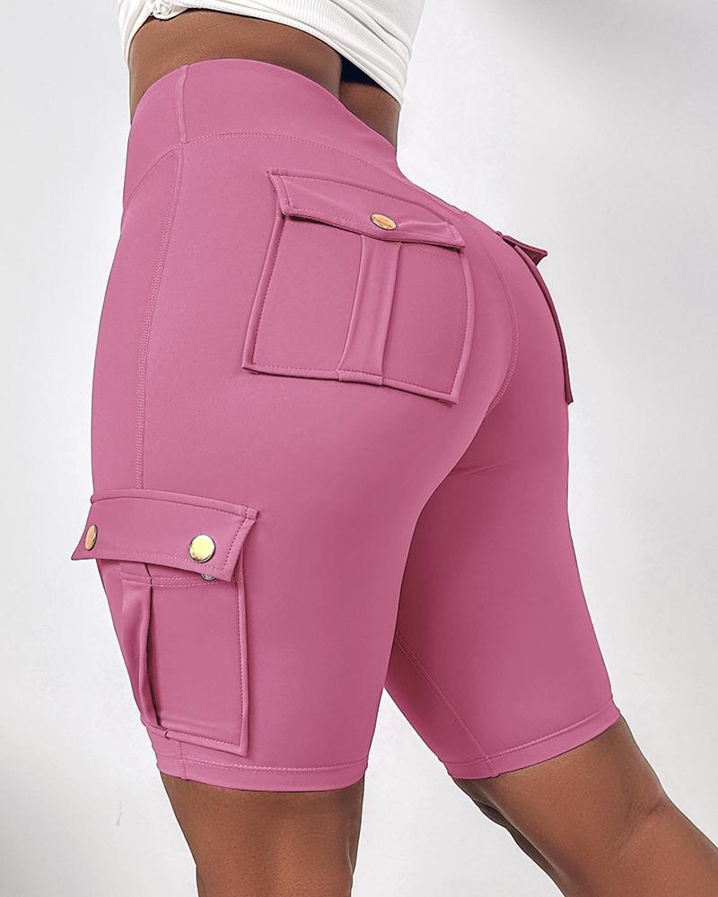 🔥High Waist Butt-Lift Biker Shorts with Pocket Flap 🔥
