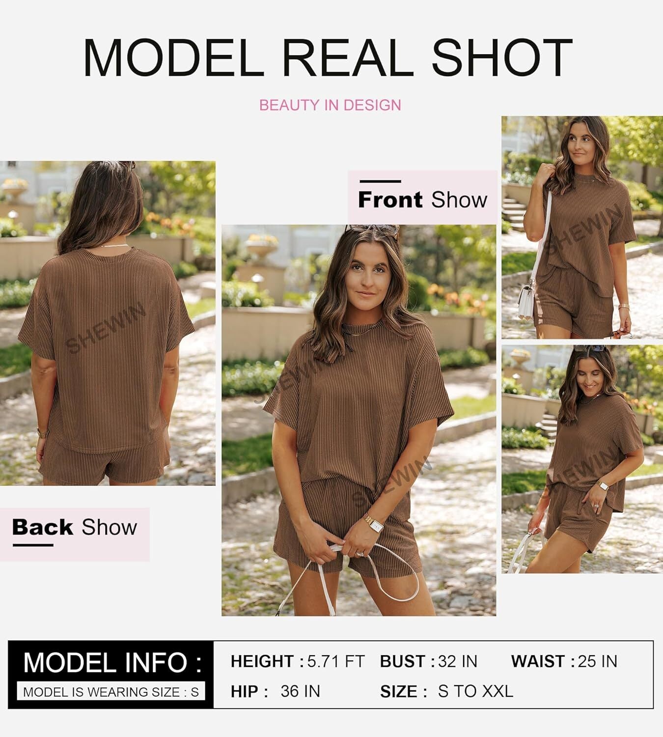 Two 2 Piece Sets for Women Short Sleeve Shirts High Waisted Shorts with Pockets Pajamas Lounge Matching Set