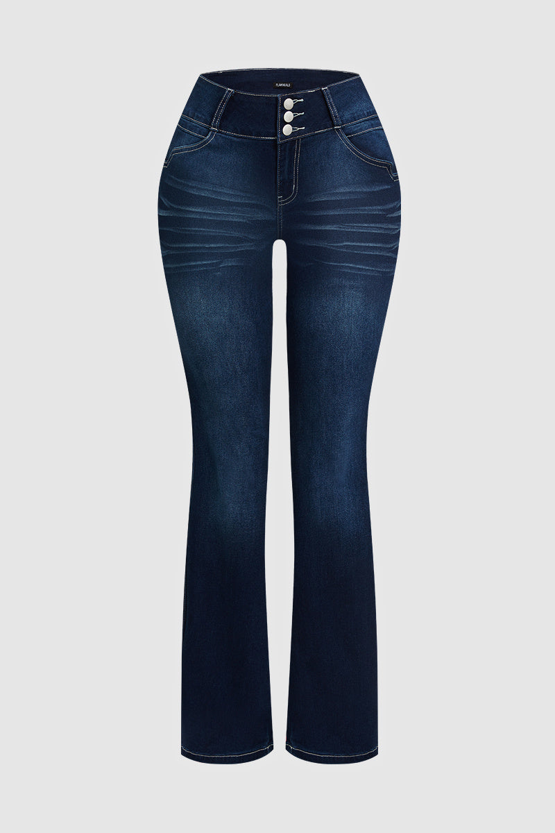 ⚡FINAL SALE - High-waisted flared denim casual pants (Multiple Colors)