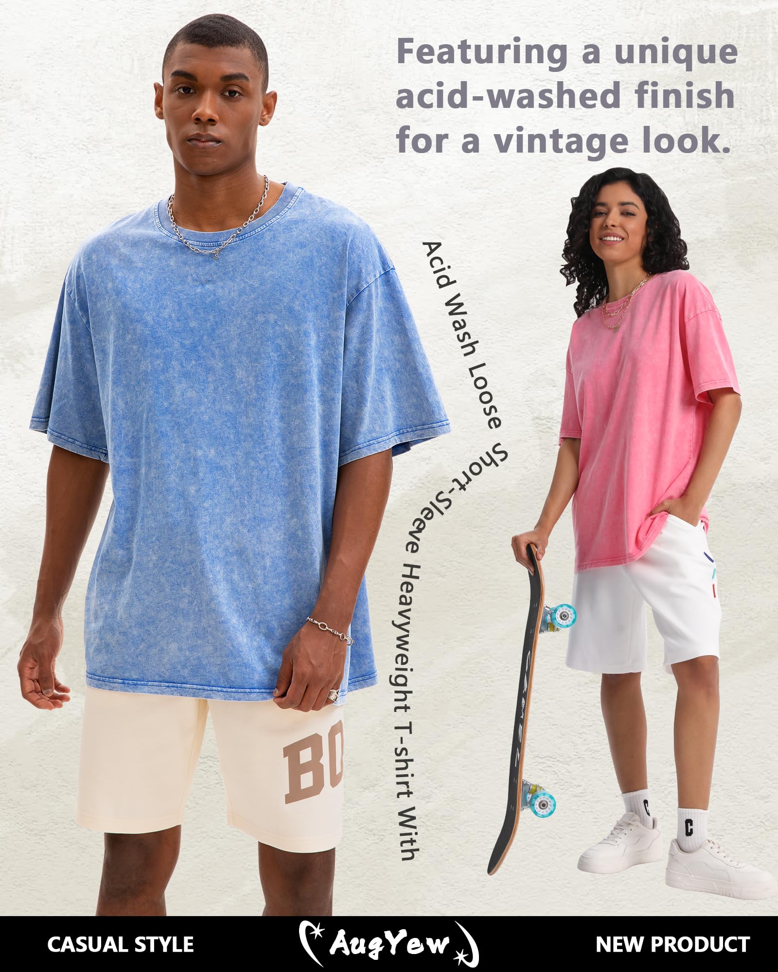 Men's Overized Acid Wash Tees