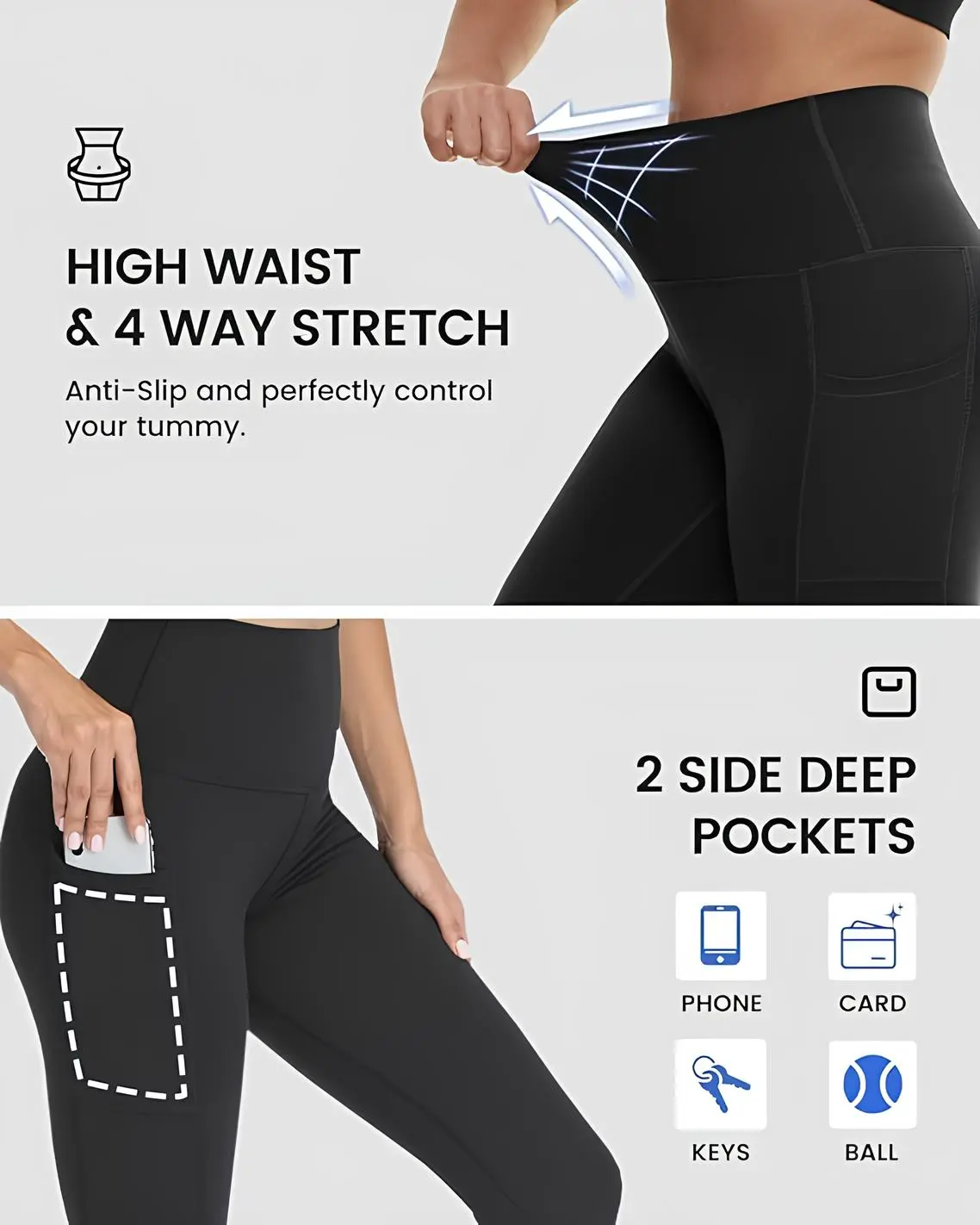 💝Last day promotion!—High Waisted Butt Lifting Tummy Control Side Pocket Shaping Workout UltraSculpt Leggings