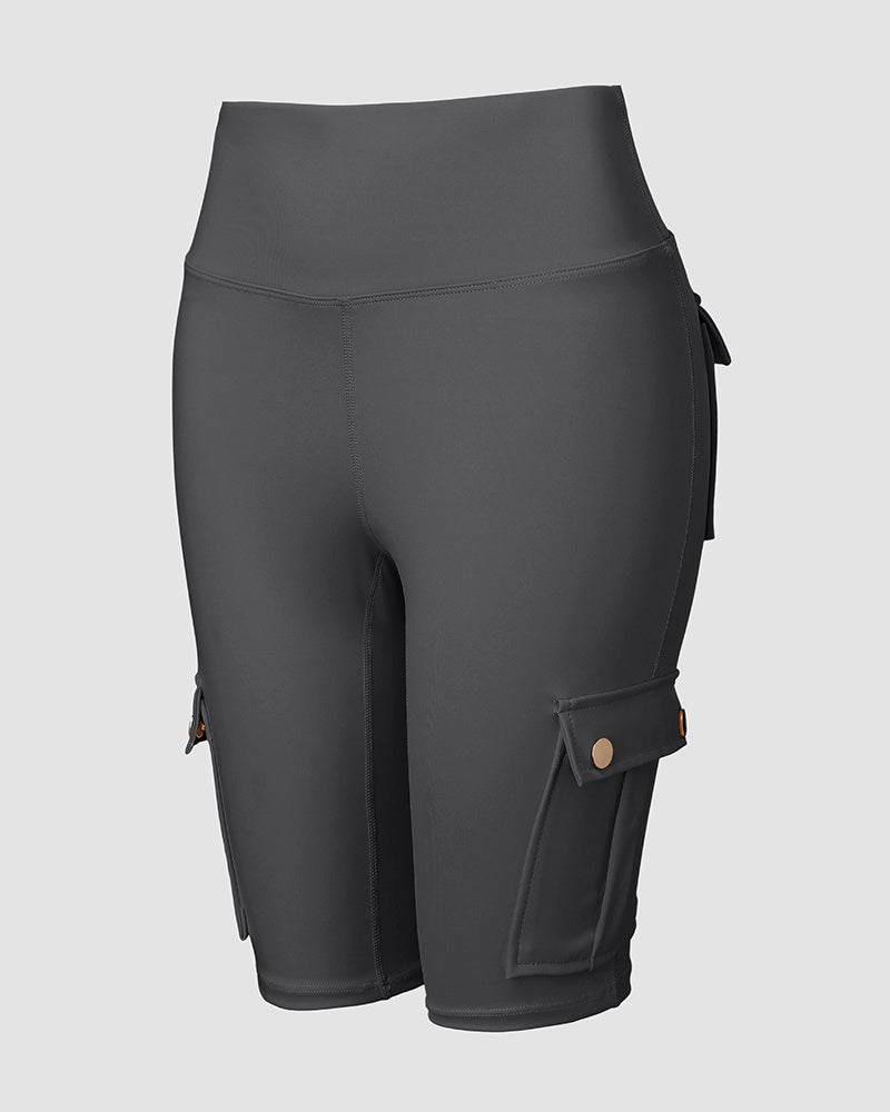 🔥High Waist Butt-Lift Biker Shorts with Pocket Flap 🔥