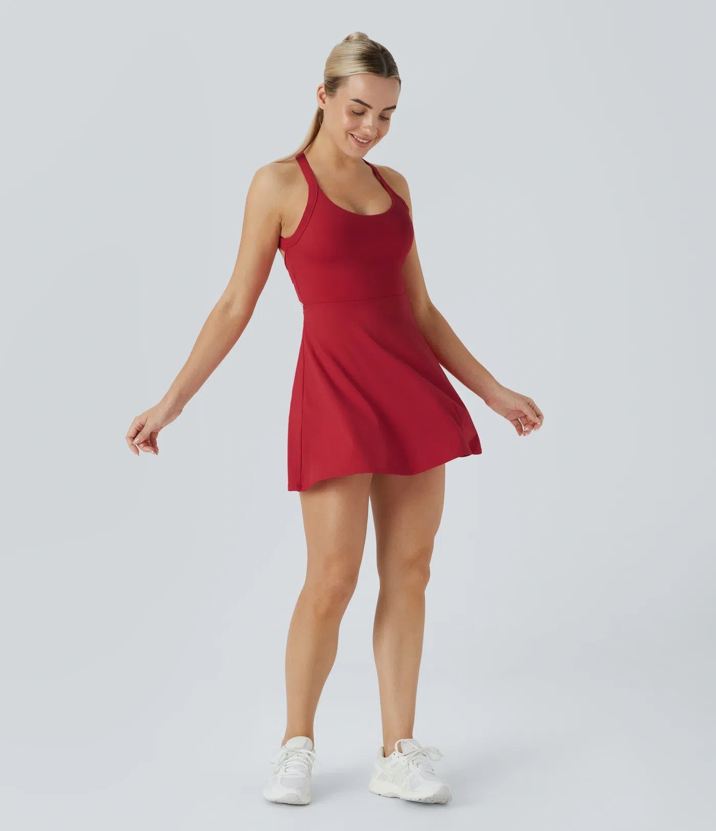 Softlyzero Airy Backless Twisted Cool Touch Dance Active Dress-Easy Peezy Edition