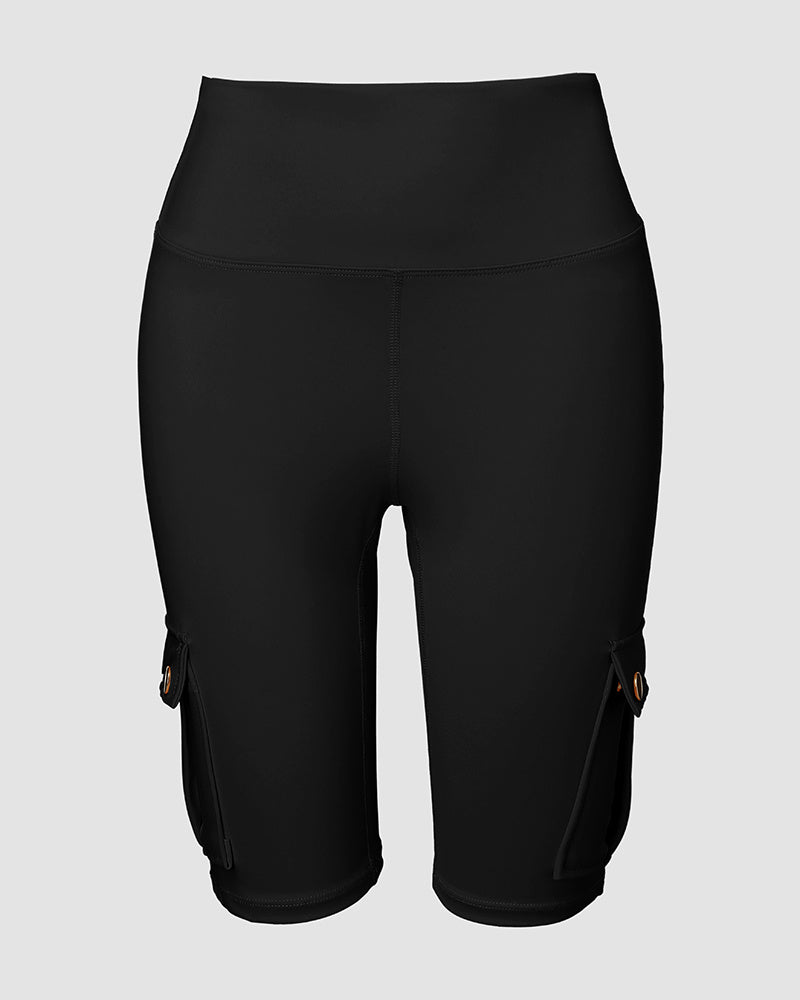 🔥High Waist Butt-Lift Biker Shorts with Pocket Flap 🔥