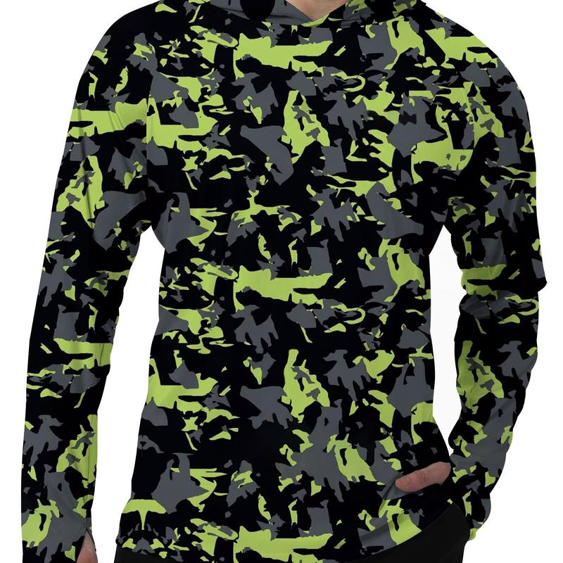 Men's UPF 50+ Sun Protection Hoodie Shirt Long Sleeve SPF Fishing Outdoor UV Hiking Lightweight Shirts