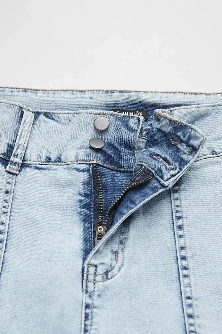 ⚡Last Chance Deal⚡- Multi Pocket Double Button Mid Rise Flare Cargo Jeans