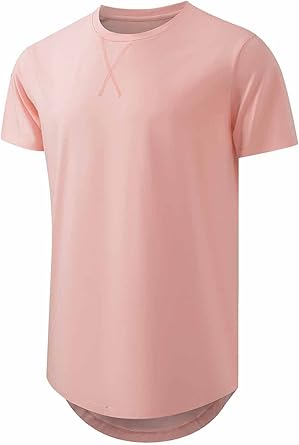 🔥🔥Men's 12-Pack Cotton Hipster Hip Hop Longline Crewneck T-Shirt