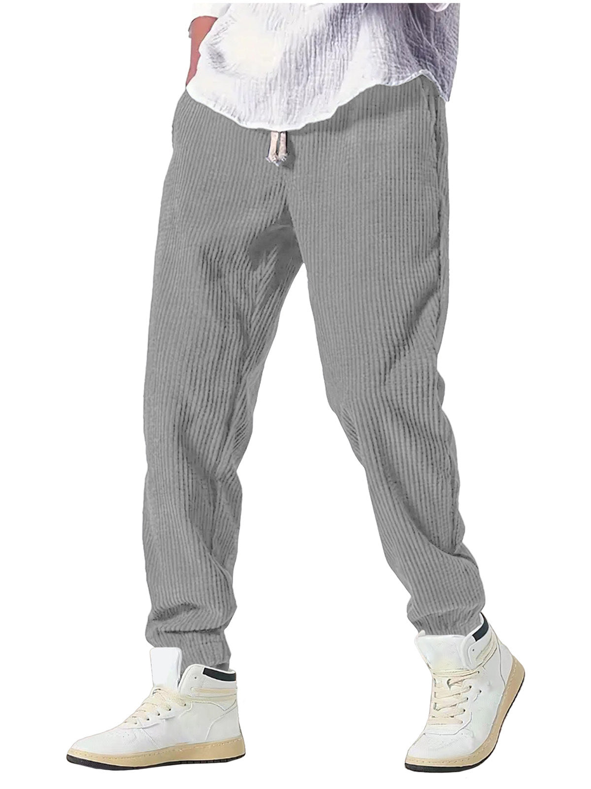 Men's Retro Fashion Corduroy Multi-pocket Narrow-leg Pants