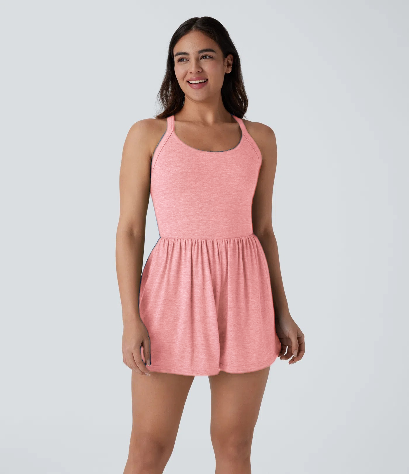 Backless Twisted Side Pocket 2-in-1 Resort Romper