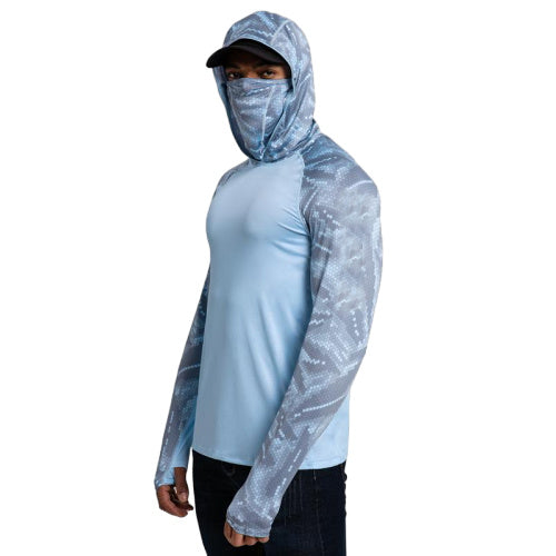 🔥Last day promotion!🔥Ultimate Sun Hoodie for Men – UPF 100+ UV Detection, Neck Gaiter, Thumbholes, Quick-Dry & Breathable Cooling Shirt