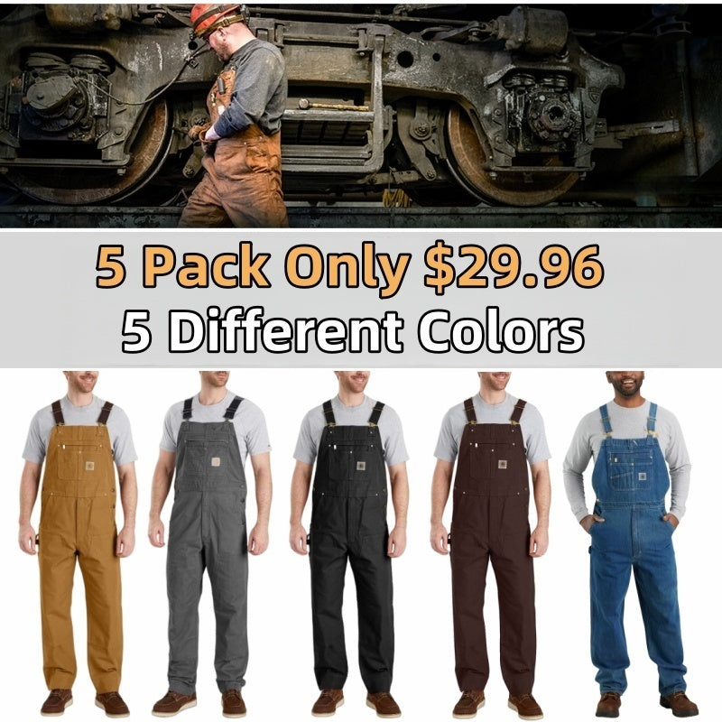 🔥Last Day Promotion!Men's Denim Bib Overalls, Workwear with Adjustable Straps and Convenient Tool Pockets